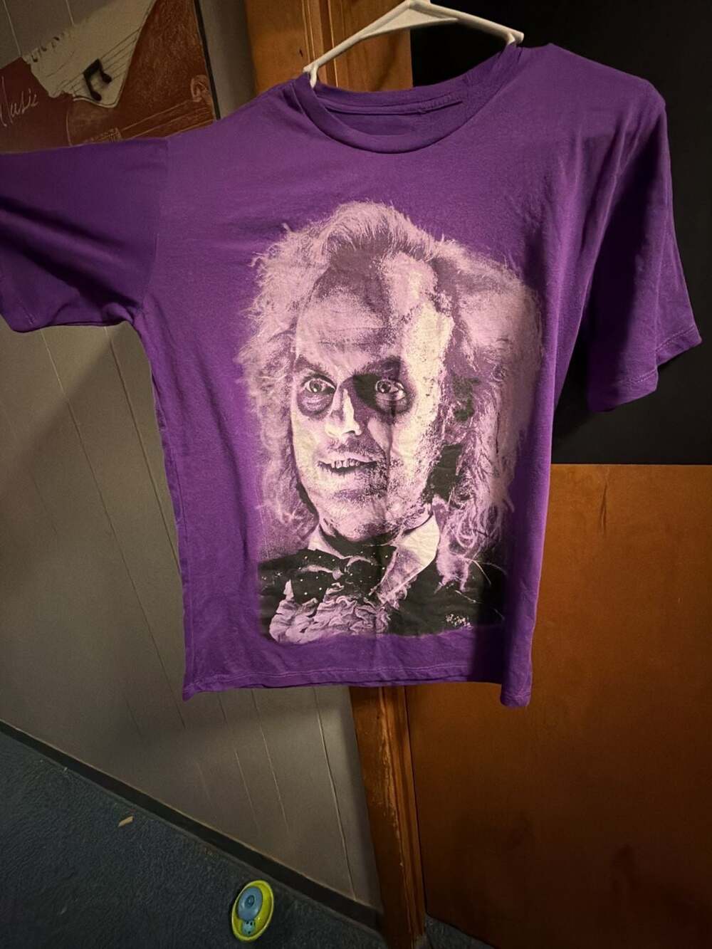 C0011 Beetlejuice Graphic Face Purple Short Sleeve T-Shirt (T4)